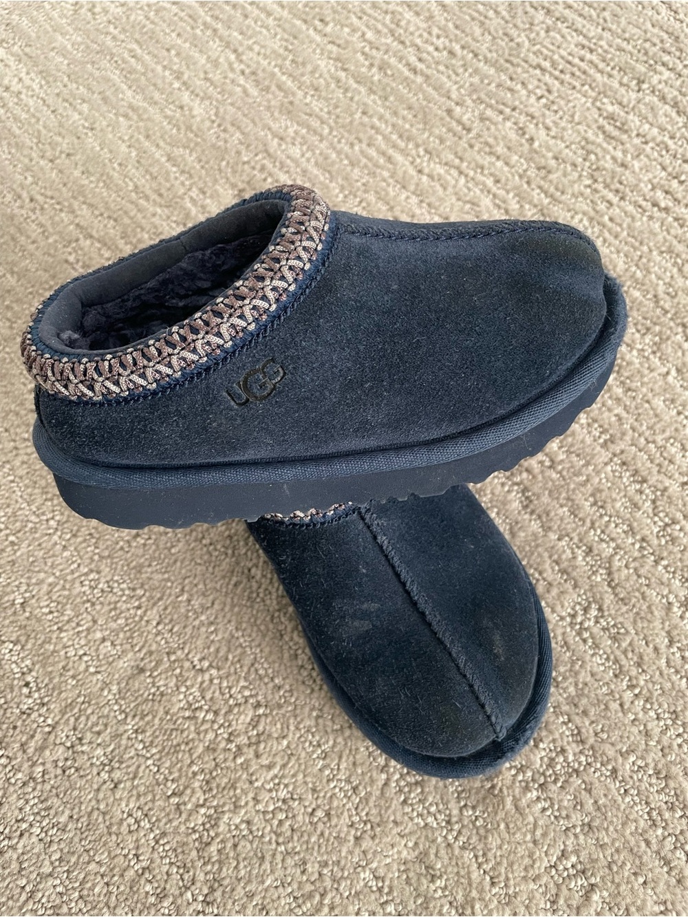 UGG Tasman Slippers Little Kids Size 10 Navy Blue